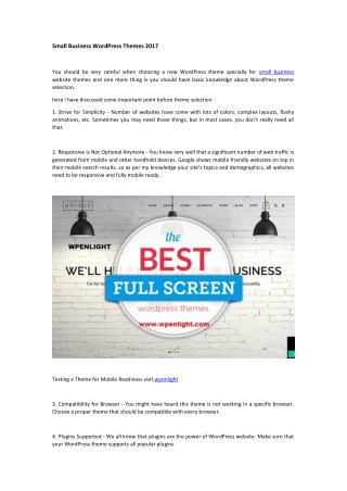 Small business word press themes 2017 by wpenlight