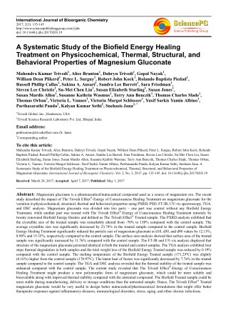 Trivedi Effect - A Systematic Study of the Biofield Energy Healing Treatment on Physicochemical, Thermal, Structural, an