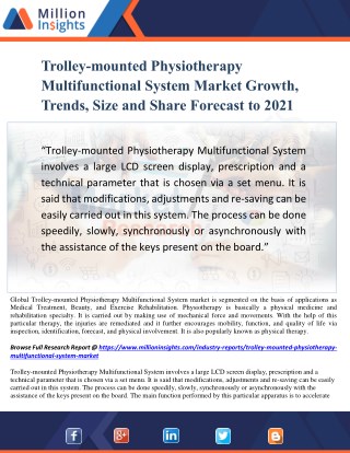 Trolley-mounted Physiotherapy Multifunctional System Market Growth and Trends