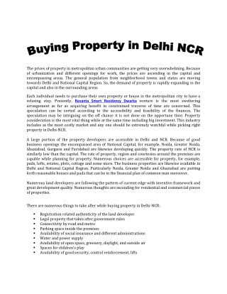 Buying property in Delhi