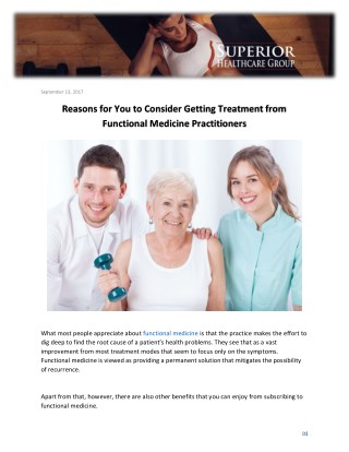 Reasons for You to Consider Getting Treatment from Functional Medicine Practitioners