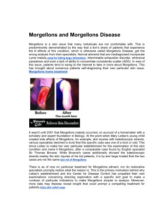 Morgellons and Morgellons Disease