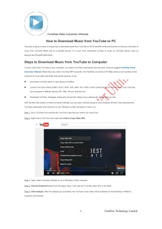 How to Download Music from YouTube to PC