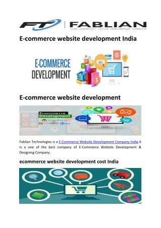 E.commerce Website Development