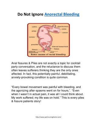 A PDF on “Do Not Ignore Anorectal Bleeding” by Jyotinursinghome