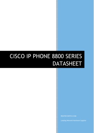 CISCO IP PHONE 8800 SERIES DATASHEET