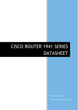CISCO ROUTER 1941 SERIES Datasheet