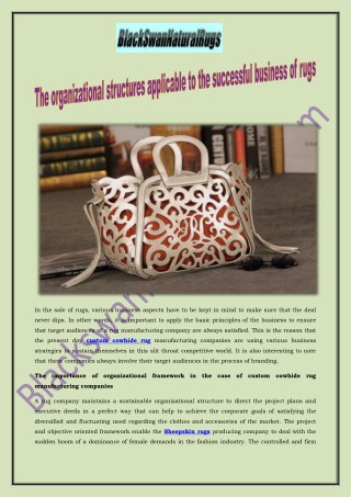 The organizational structures applicable to the successful business of rugs