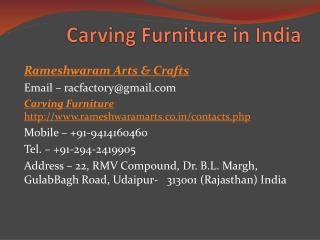 Carving Furniture in India