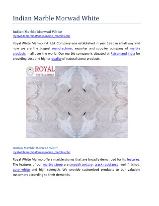 Indian Marble Morwad White