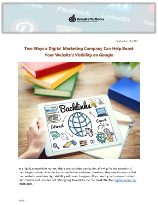 Two Ways a Digital Marketing Company Can Help Boost Your Website's Visibility on Google