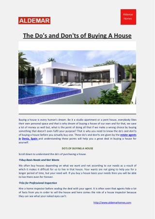 The Do's and Don'ts of Buying A House