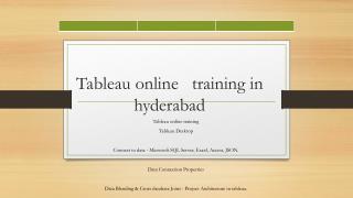 Tableau online training in hyderabad