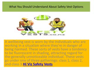 What You Should Understand About Safety Vest Options