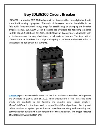 Buy JDL36200 Circuit Breaker