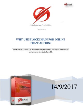 WHY USE BLOCKCHAIN FOR ONLINE TRANSACTION?