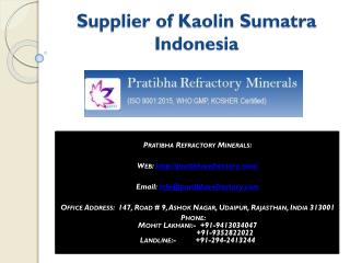 Supplier of Kaolin Sumatra Indonesia