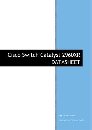 Cisco Switch Catalyst 2960XR datasheet