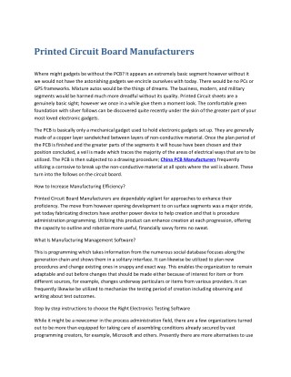China PCB Manufacturers