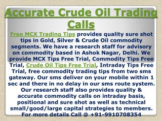 Get Quality MCX Commodity Trading Tips with Free MCX Trading Tips