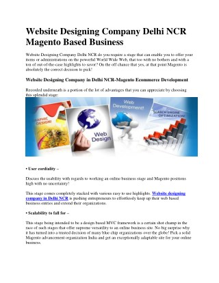 Website Designing Company Delhi NCR Magento Based Business