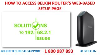 How To Access Belkin Router’s Web Based Setup Page