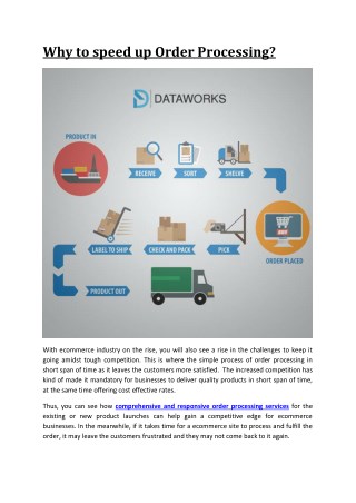 Why to speed up Order Processing