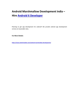 Android Marshmallow Development India – Hire Android 6 Developer