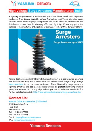 High Voltage Surge Arresters Manufacturers India