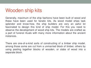 Wooden ship kits