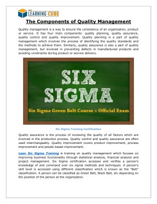 Six sigma training certification