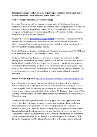 Aerospace Coatings Market 2017: Overview, Top Key Players, Growth and Analysis by Forecast 2022