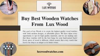 Buy Best Wooden Watches From Lux Wood