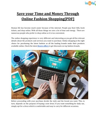 Save your Time and Money Through Online Fashion Shopping[PDF]