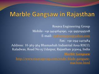 Marble Gangsaw in Rajasthan
