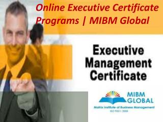 Online Executive Certificate Programs