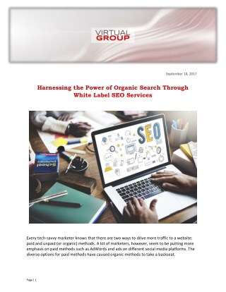 Harnessing the Power of Organic Search Through White Label SEO Services