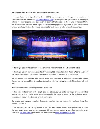 LED Screen Rental in Dubai for All your events