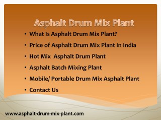 Asphalt Drum Mix Plant Manufacturer