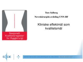 Kliniske effektmål som kvalitetsmål