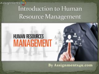 Human Resource Management Assignment Help