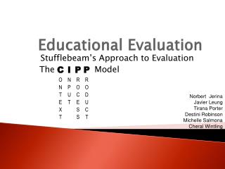 cipp model of program evaluation ppt