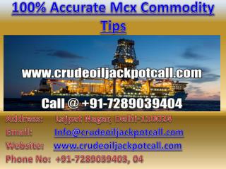 100% Accurate MCX Commodity Tips, MCX Crude Oil Tips with High Accuracy