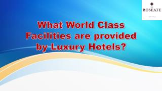 What World Class Facilities are provided by Luxury Hotels?