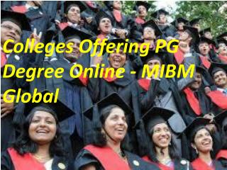 Colleges Offering PG Degree Online