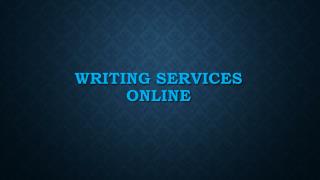 Writing Services Online