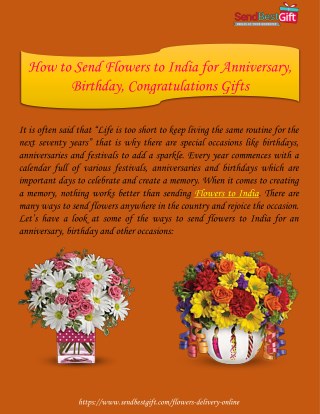 How to Send Flowers to India for Anniversary, Birthday, Congratulations Gifts | SendBestGift.com Blog