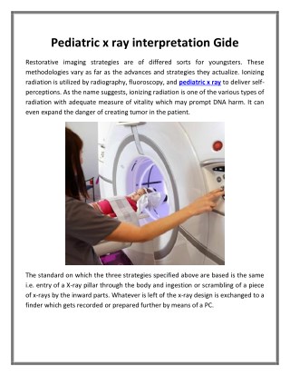 Pediatric x ray interpretation Gide