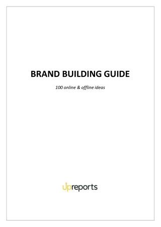 BRAND BUILDING GUIDE 100 ONLINE AND OFFLINE VIDEOS