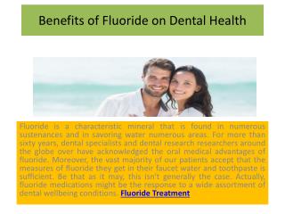 Benefits of Fluoride on Dental Health